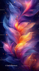 Abstract Cosmic Light Waves with Vibrant Color Palette