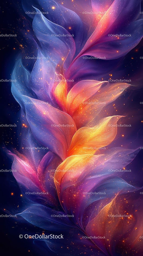Abstract Cosmic Light Waves with Vibrant Color Palette