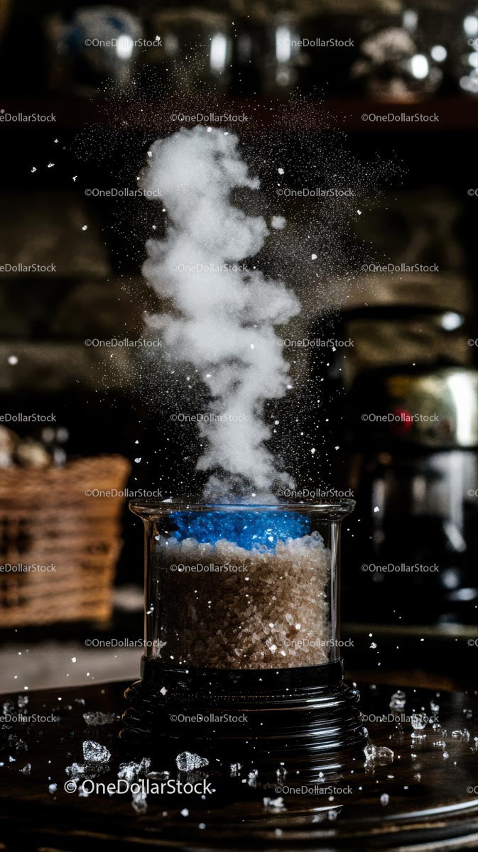 Colorful Powder Explosion in Glass Container for Scientific Demonstration