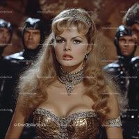 Glamorous Portrait of a Vintage Woman in Golden Elegance