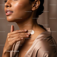 Close-Up of Woman Applying Skincare Cream to Face and Neck