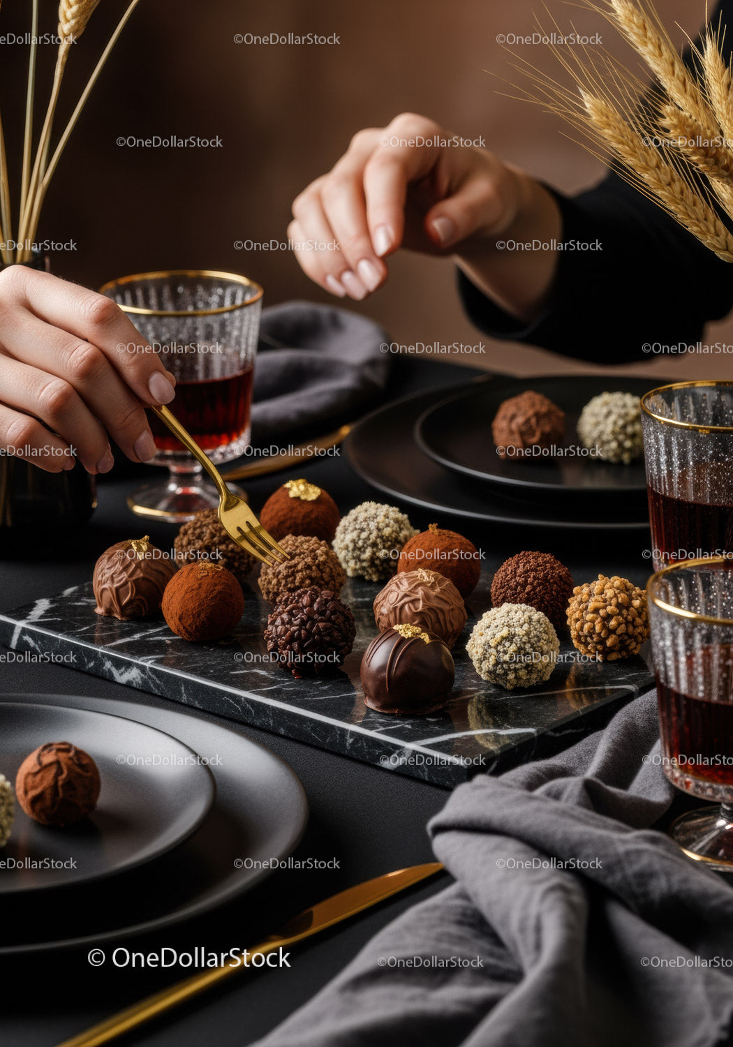 Eleganckie trufle czekoladowe i wykwintne słodycze do luksusowych restauracji
