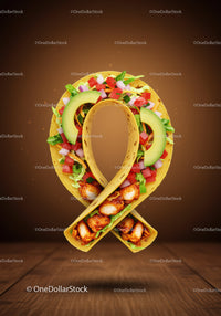 Creative Chicken Taco Shaped as Awareness Ribbon