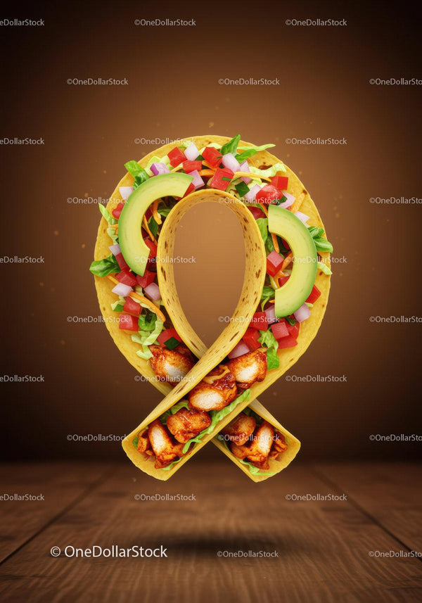 Creative Chicken Taco Shaped as Awareness Ribbon