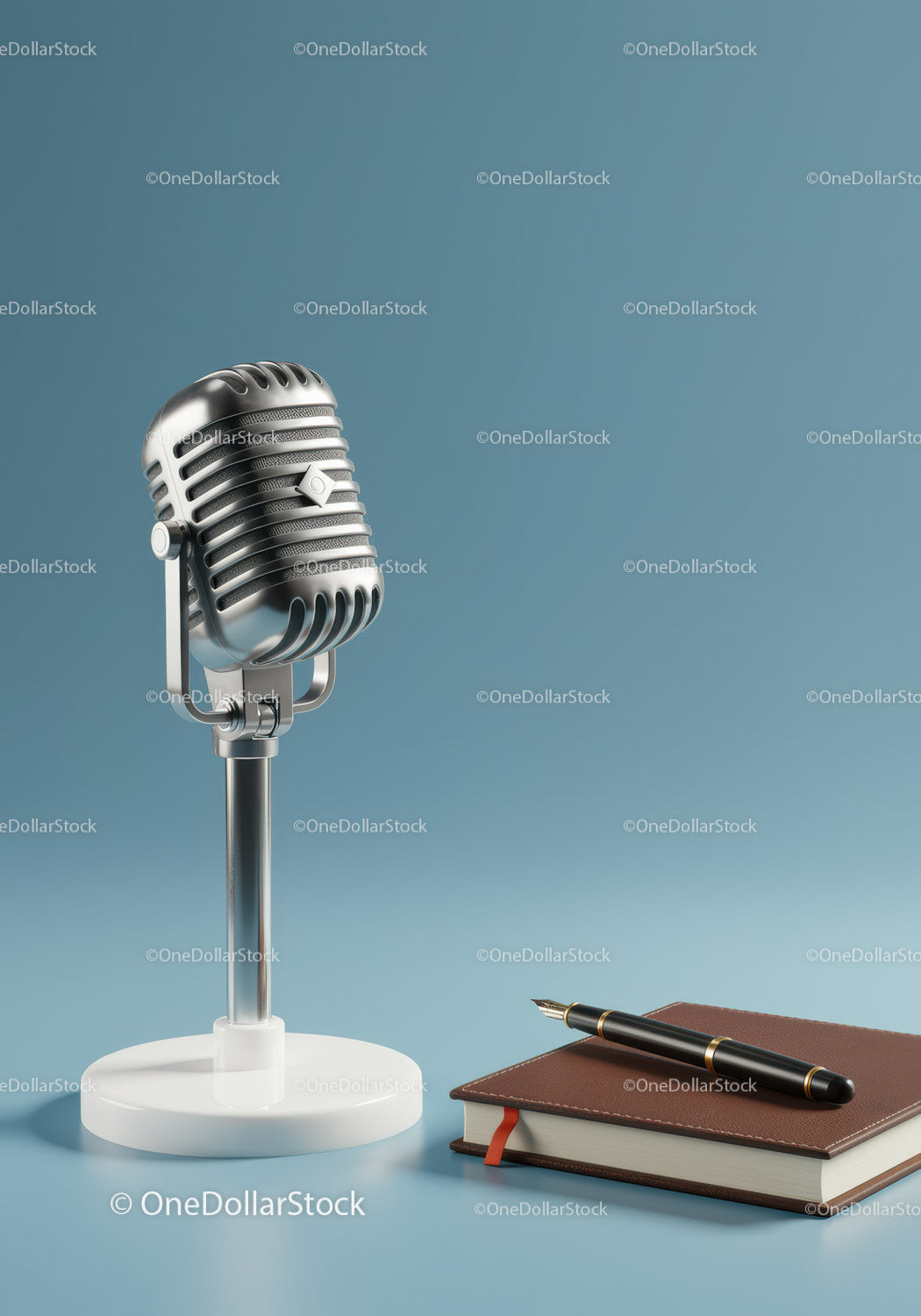 Classic Silver Vintage Microphone for Studio Recording and Broadcast