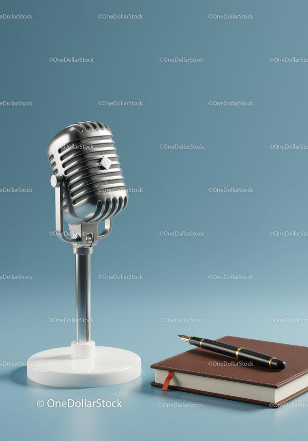 Classic Silver Vintage Microphone for Studio Recording and Broadcast