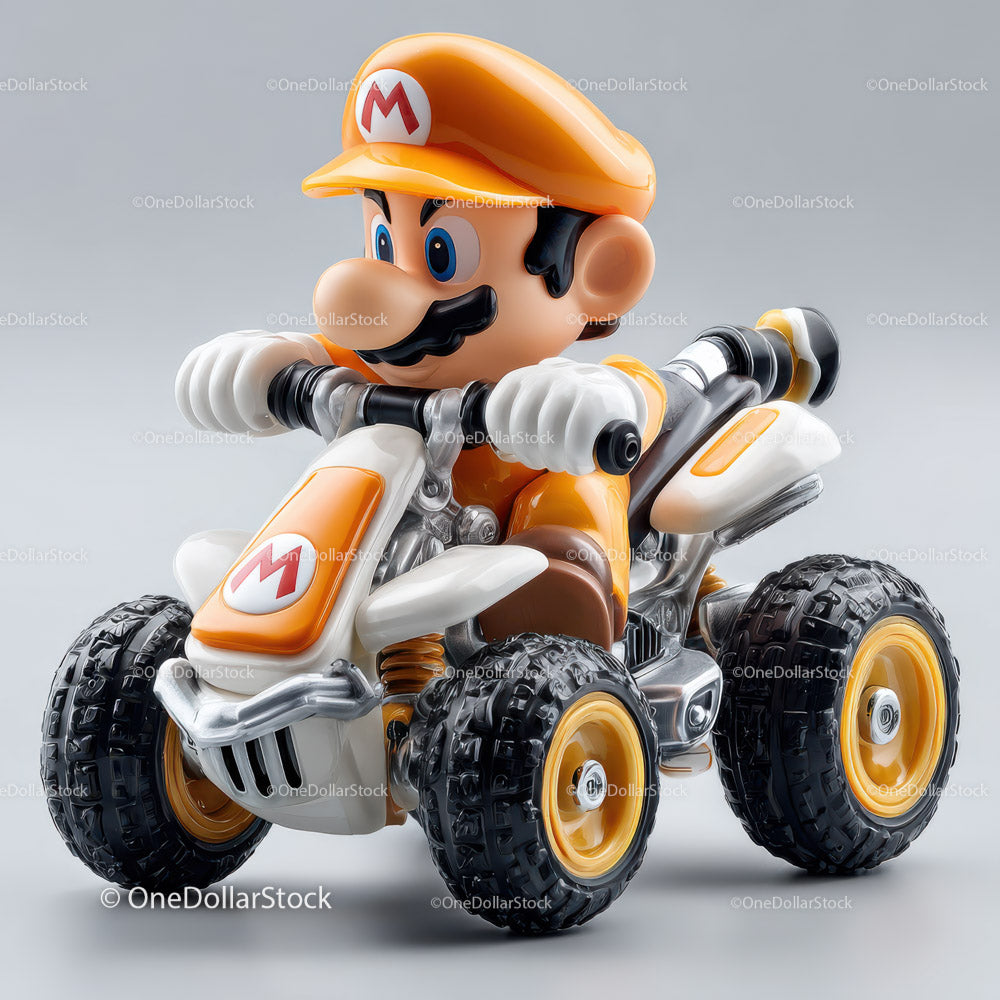 Mario on Motorcycle Toy for Kids with Bright Colors