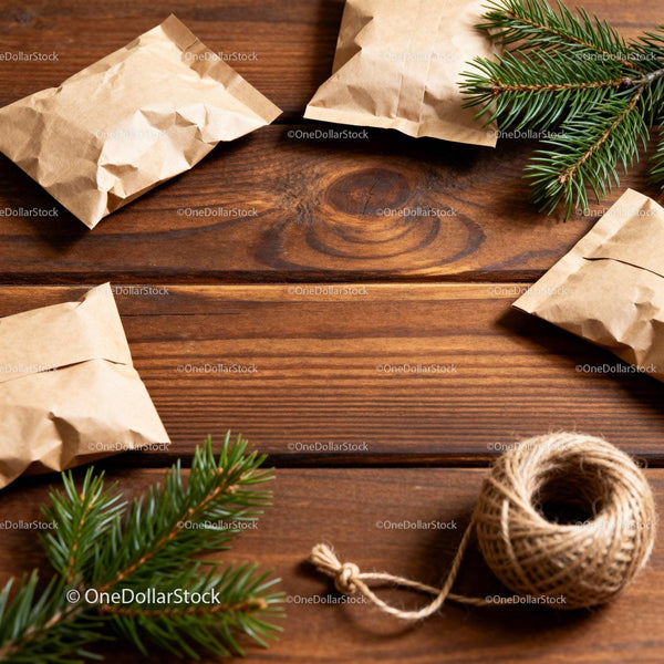 Crafting Rustic Gifts with Pine and Twine on Wood Table