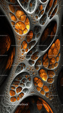 Abstract Organic Network with Intricate Lattice Structures in Futuristic Style