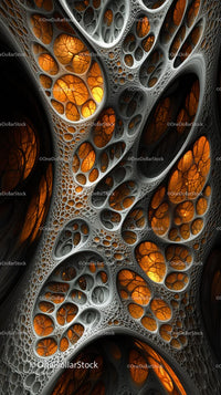 Abstract Organic Network with Intricate Lattice Structures in Futuristic Style