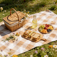 Sunny Outdoor Picnic with Fresh Sandwiches and Fruit