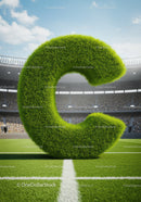 Giant Grass Letter C on Soccer Field Center Line