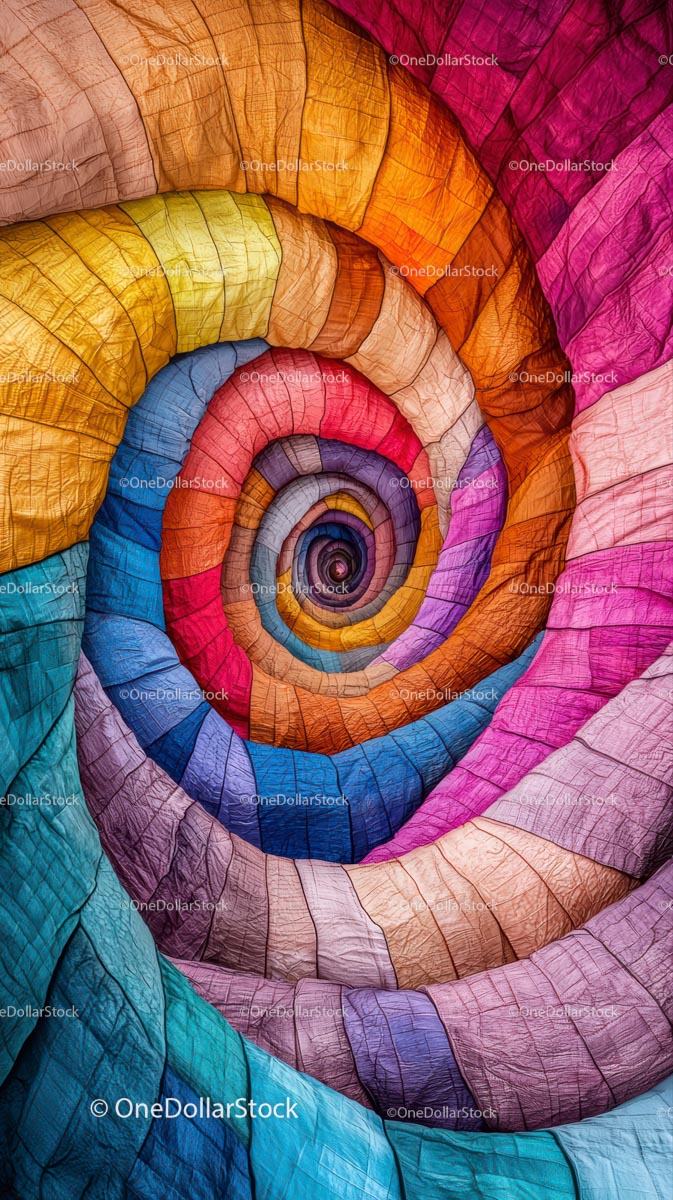 Kolorowe spiralne lampiony papierowe, sztuka dekoracyjna, kreatywne tło