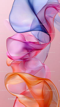 Abstract Vibrant Silk Fabric Flow Art with Soft Pastel Background