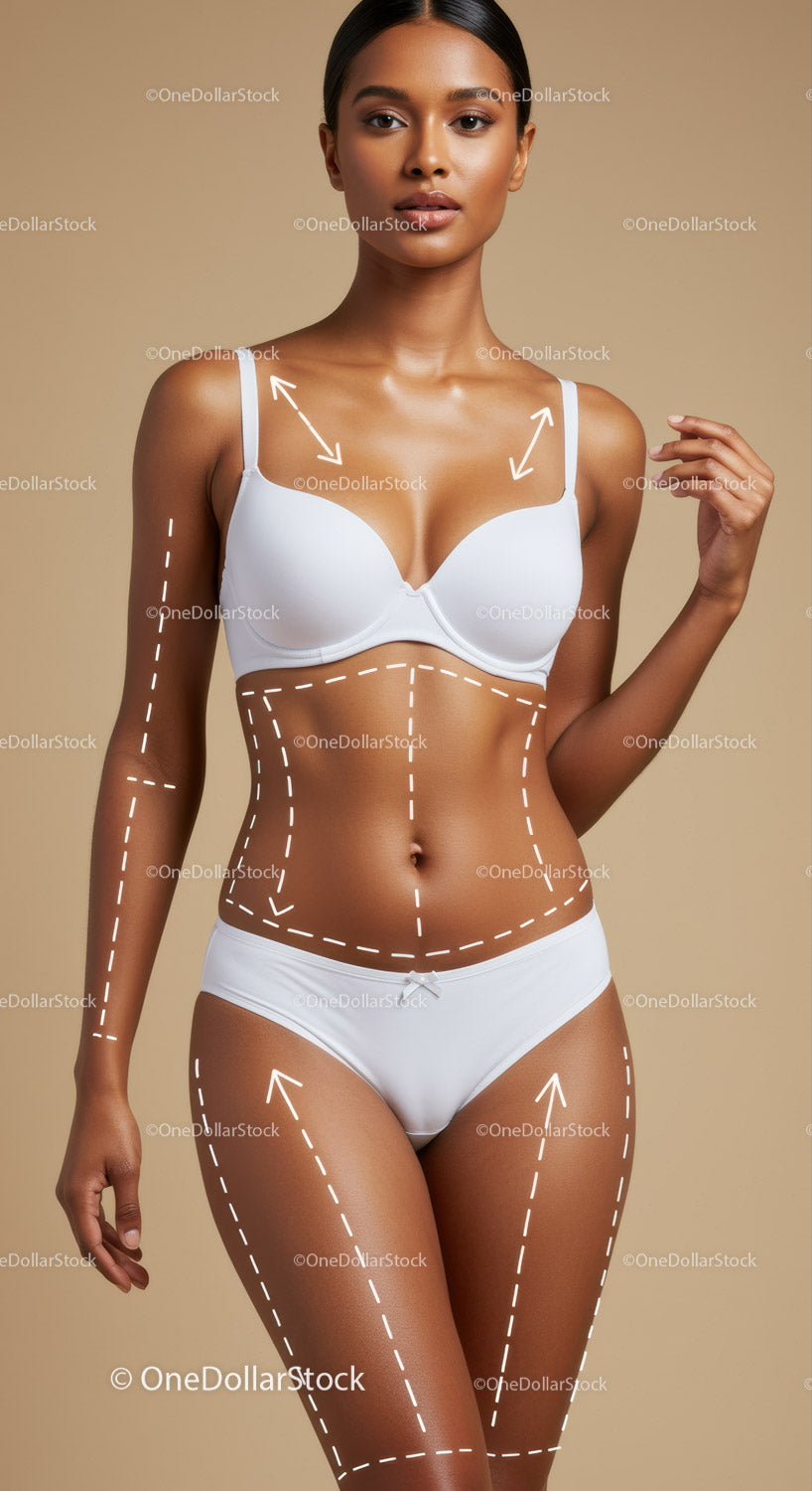 Confident Woman in White Lingerie with Elegant Pose