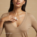 Elegant Woman Applying Moisturizer for Healthy Glowing Skin