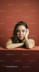 Portrait of a Young Woman with Natural Makeup and Confident Expression