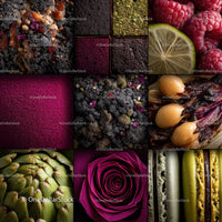 Colorful Berries and Chocolates with Artichoke and Rose in Close-Up