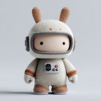 Futuristic Toy Robot with Large Eyes and Bunny Ears for Kids