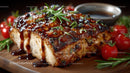 Grilled Chicken with Barbecue Sauce and Cherry Tomatoes