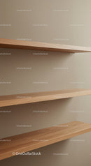 Minimalist Wooden Shelves in Neutral Interior Design