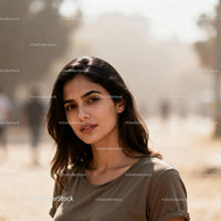 Young woman with natural beauty in soft outdoor light