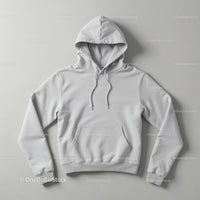 Minimalist White Hoodie Laid Flat on Smooth Surface