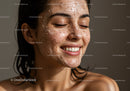 Young Woman with Glowing Skin and Smiling Expression