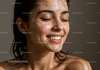 Young Woman with Glowing Skin and Smiling Expression