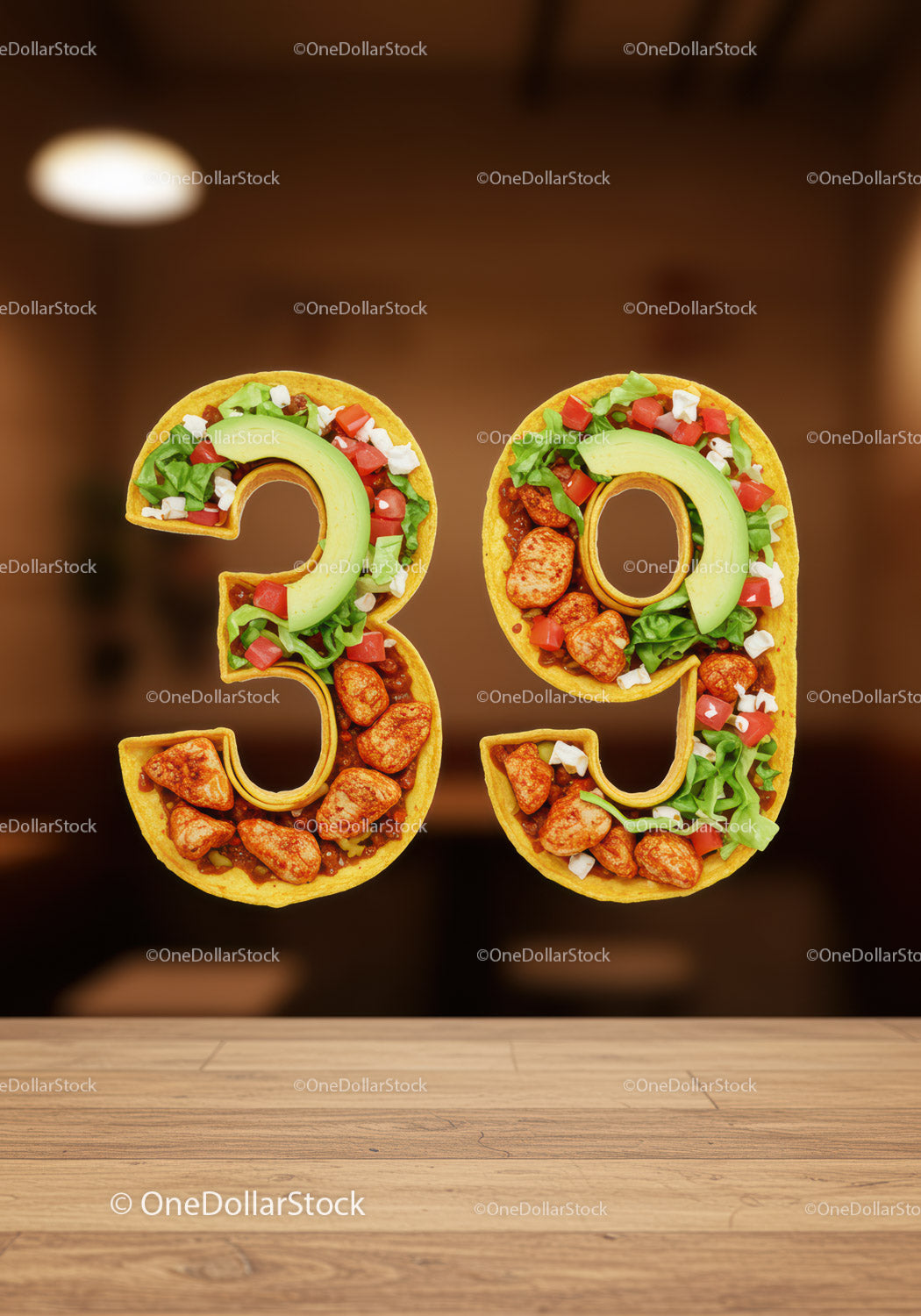 Taco Numbers Thirty Nine with Fresh Ingredients