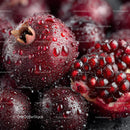 Close-up of Juicy Ripe Red Blackberry and Berry Cluster