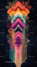 Colorful Abstract Digital Art with Geometric Patterns