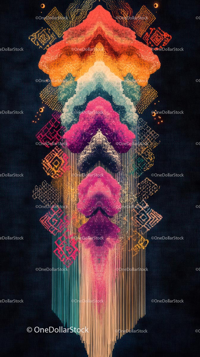 Colorful Abstract Digital Art with Geometric Patterns