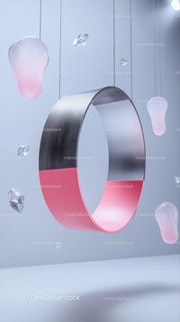 Modern Metallic Ring and Bracelet Set in Futuristic Style
