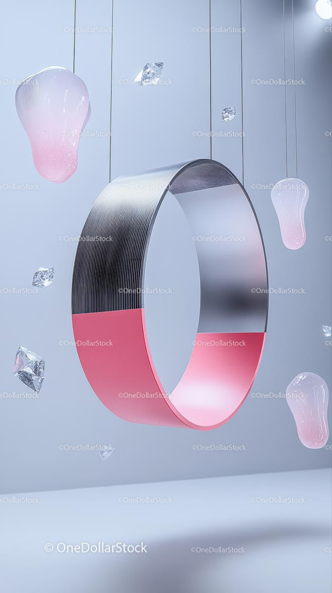 Modern Metallic Ring and Bracelet Set in Futuristic Style