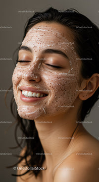 Smiling Woman with Facial Mask Showing Healthy Skin and Confidence
