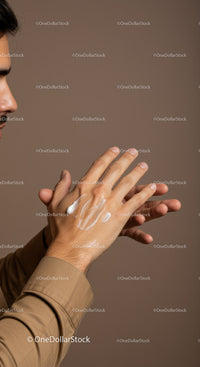 Close-Up of Hands with Lotion Applying Moisturizer for Skincare Routine