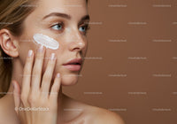 Close-Up of Woman Applying Moisturizer for Flawless Skin