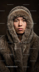 Elegant Woman in Luxurious Fur Coat for Winter Fashion