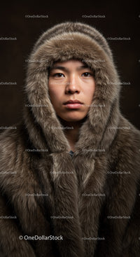 Elegant Woman in Luxurious Fur Coat for Winter Fashion