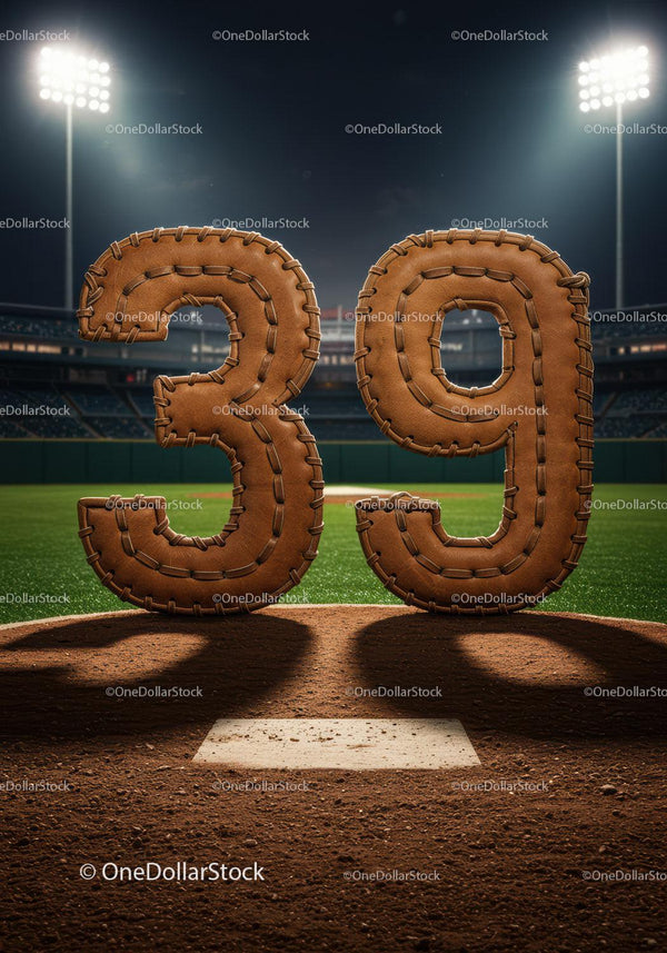 Numer 39 inspirowany baseballem na boisku pod światłami stadionu