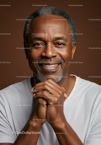 Close-up of Happy Elderly Man with Warm Smile and Confident Expression