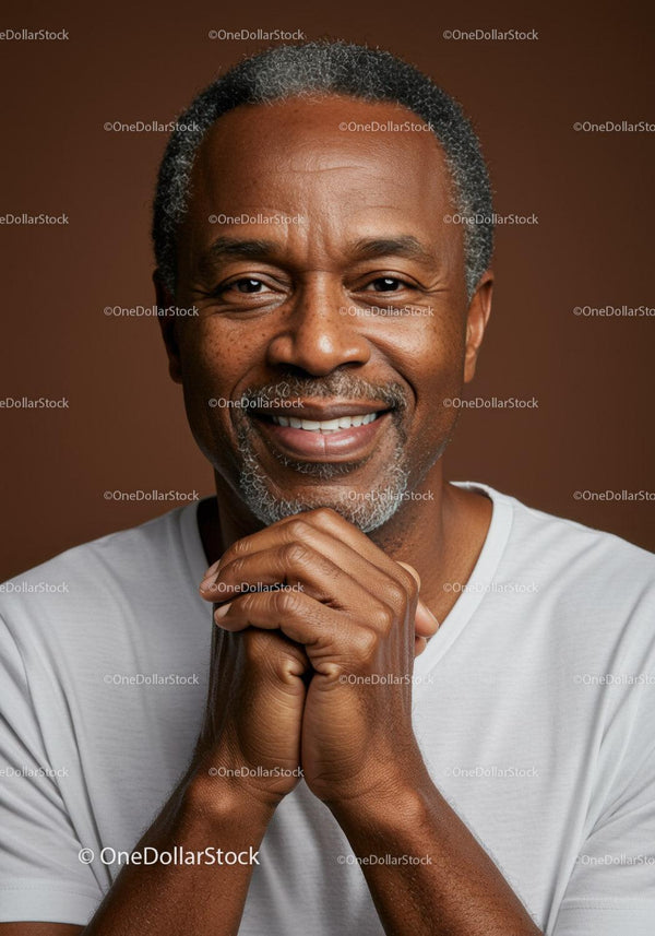 Close-up of Happy Elderly Man with Warm Smile and Confident Expression