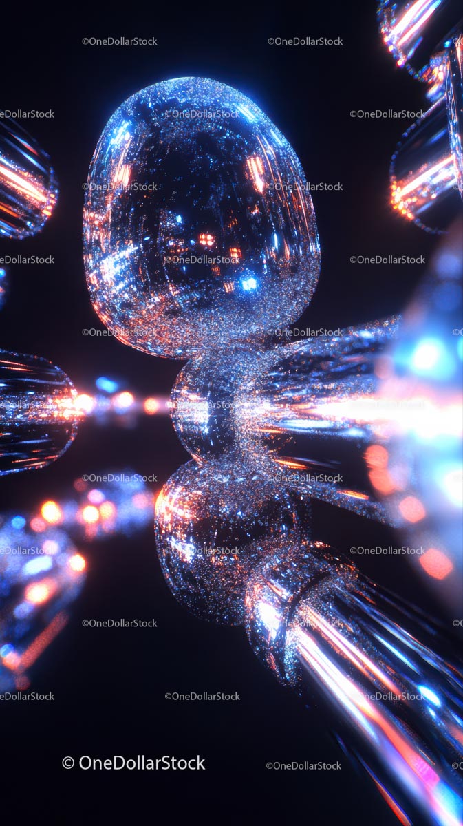 Futuristic Glass Sphere with Sparkling Light Effects