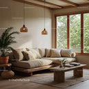 Cozy Minimalist Living Room with Natural Light and Plants