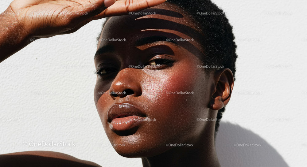 Close-Up Portrait of a Beautiful Woman with Radiant Skin