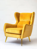 Elegant Yellow Velvet Armchair for Modern Living Spaces
