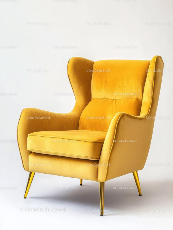 Elegant Yellow Velvet Armchair for Modern Living Spaces