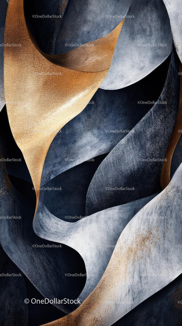 Abstract Modern Textured Art with Flowing Shapes and Elegant Palette