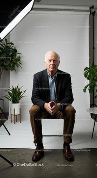 Confident Senior Man in Professional Portrait Setting